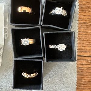 Large lot of rings , (4 silver ) all size 7 except for hammered one , it is a 10